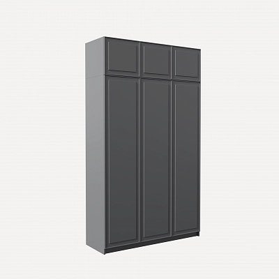 Шкаф с антресолью и фрезерованными фасадами Марс Графит (Селден)